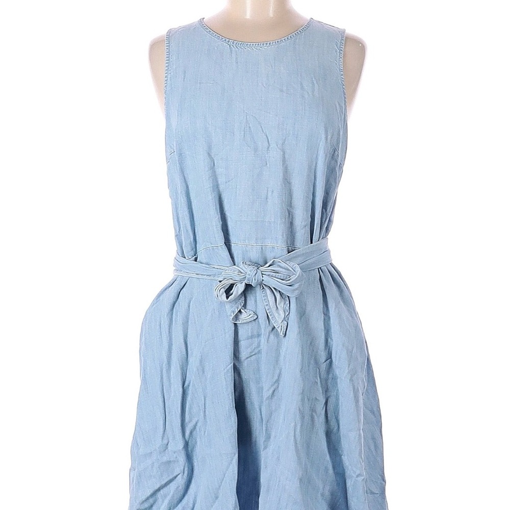 GAP Light Blue Dress with Tie Waist Medium